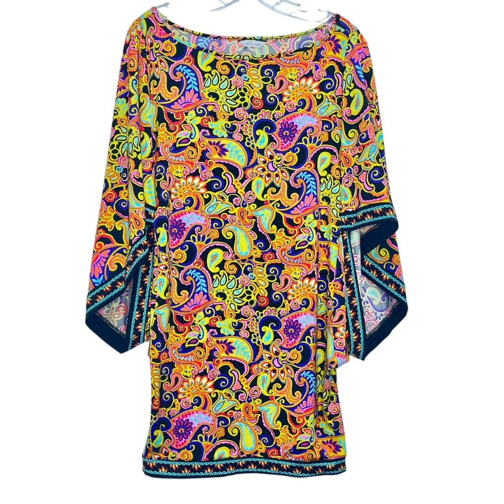 Trina Turk Zanzibar Paisley Kimono Kaftan Tunic Swim Cover-Up M